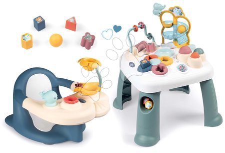 Hračky pro nejmenší - Set didaktický stolek Activity Table Little a sedátko do vaničky Smoby
