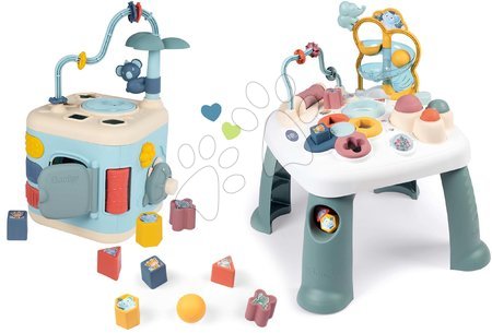 Bébijátékok - Szett készségfejlesztő asztalka Activity Table Little és Explor Cube kocka Smoby