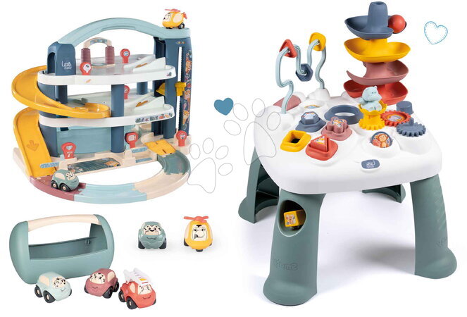 Interaktivni glazbeni stolovi - Didaktički stolčić Activity Table Little Smoby garaža 3-spratna s liftom