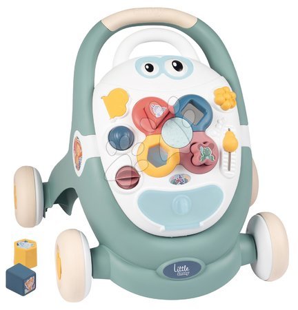 Jucării pentru bebeluși - Set premergător didactic și cărucior Trotty Walker 3in1 Little și stand Bio Smoby_1