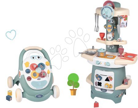 Spielzeuge für die kleinsten Kinder - Set Lern-Lauf- und Kinderwagen Trotty Walker 3in1 Little Smoby