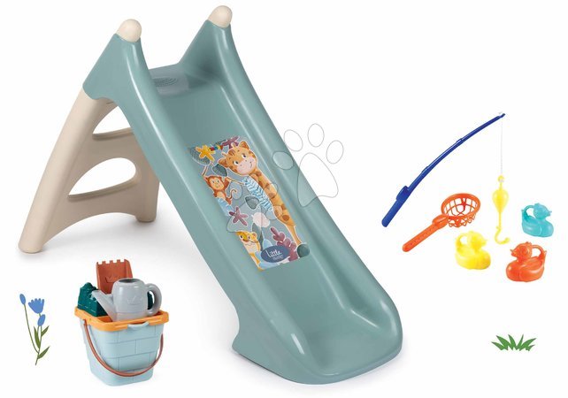 Rutschen Sets | Seite 9 - Set mit Befeuchtung, Tierfiguren und Eimer – XS Slide Little Smoby