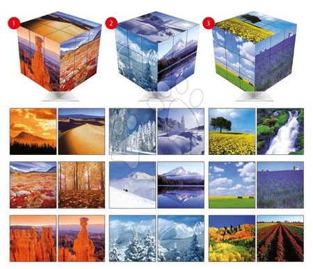 Pohádkové kostky - Puzzle Magnetic Cube, Landscapes Educa - 1