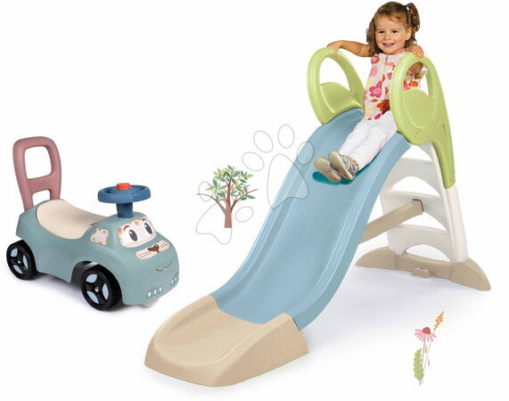 Spielzeug für 1‑jährige Kinder - Set aus Laufrad, Lauflernhilfe und Rutsche – Auto Ride On Little Smoby