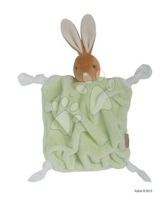 Hračky pre bábätká - Plyšový zajačik na maznanie Plume-Green Rabbit Doudou Kaloo