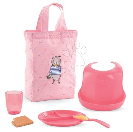 Puppenzubehör - Ess-Set mit Tasche und Lätzchen Meal Set Mon Grand Poupon Corolle