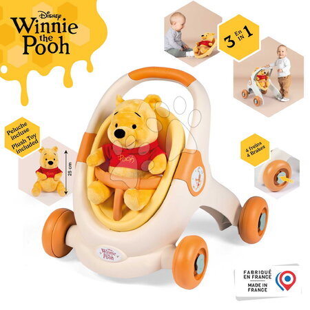 Dockvagnar - Pedagogisk gåstol och dockvagn Winnie the Pooh Baby Walker 3-i-1 Smoby_1