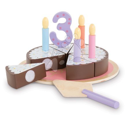 Akcesoria dla lalek - Tort urodzinowy Wooden Birthday Cake Corolle