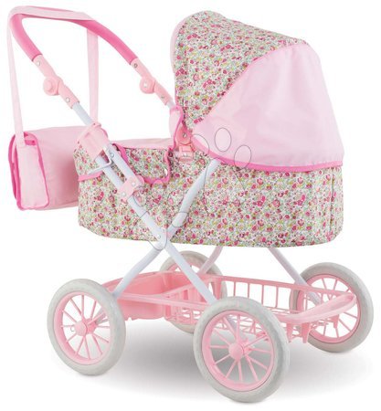 Kolica za lutke - Duboka kolica s torbom za previjanje Carriage Floral Corolle