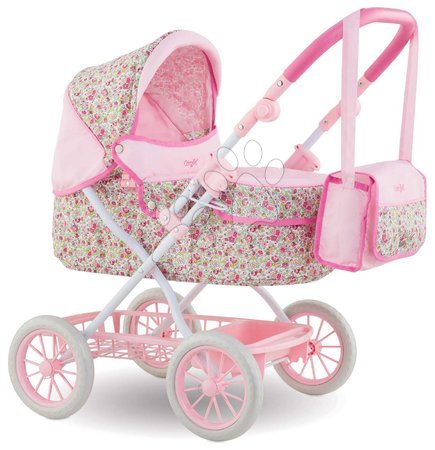 Vozički za punčke in dojenčke - Globoki voziček s previjalno torbo Carriage Floral Corolle_1