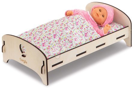 Krevetići i kolijevke za lutke - Drevená postieľka Wooden Bed Floral Corolle_1