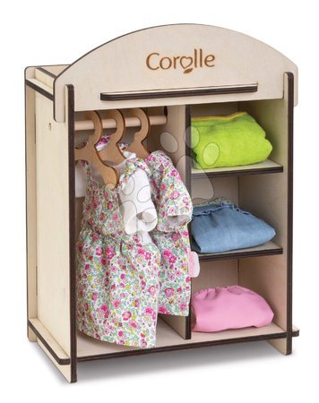 Játékbaba ruhák - Ruhásszekrény Wooden Dressing Room Corolle_1
