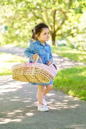 Postýlky a kolébky pro panenky - Proutěný košík s přikrývkou a polštářem pro panenku Braided Basket Set Plush Corolle - 7