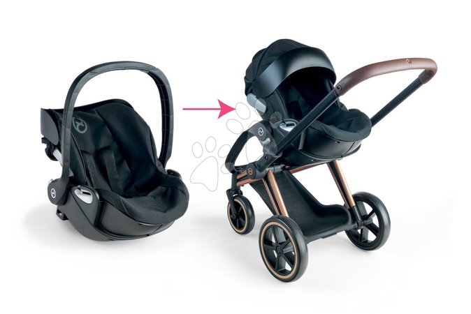 Passeggini per bambole set - Set passeggino trio con bambola Albane Cybex Black 3in1 Pram Corolle - 16