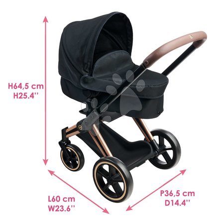 Passeggini per bambole set - Set passeggino trio con bambola Albane Cybex Black 3in1 Pram Corolle - 36