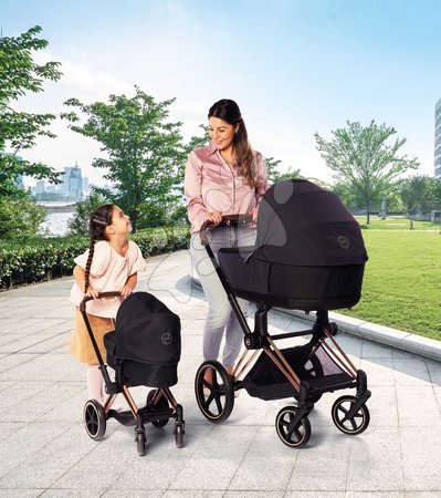 Passeggini per bambole set - Set passeggino trio con bambola Albane Cybex Black 3in1 Pram Corolle - 18