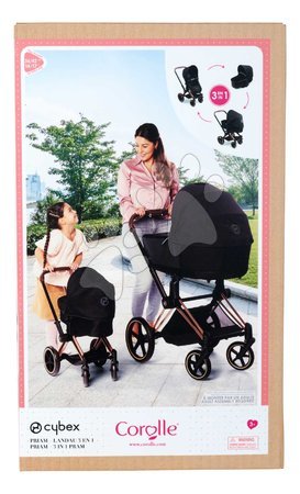 Carritos para muñecas a partir de 18 meses - Cochecito trío para muñeca Cybex Black 3in1 Priam Corolle - 21