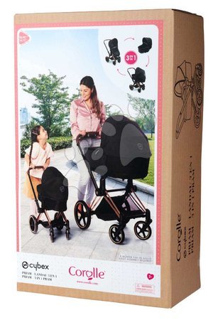 Passeggini per bambole set - Set passeggino trio con bambola Albane Cybex Black 3in1 Pram Corolle - 39