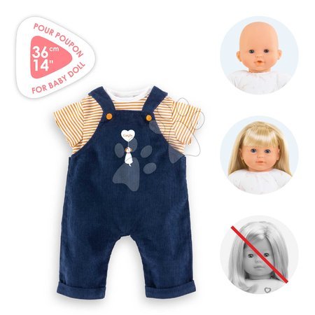 Oblečení pro panenky - Tričko a overal pro panenku T-shirt & Navy Blue Overall Mon Grand Poupon Corolle - 4