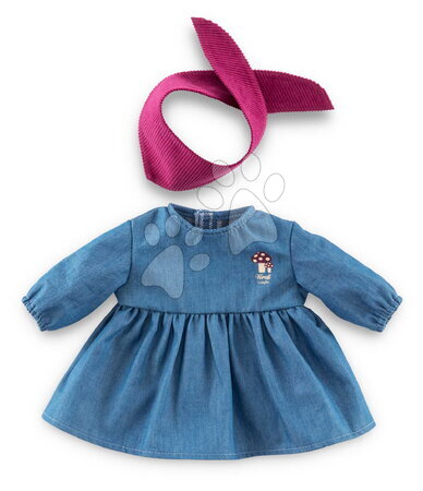 Od 2 do 3 rokov - Džínsové šaty a šatka pre bábiku Jeans Dress & Scarf Little Explorer Mon Grand Poupon Corolle