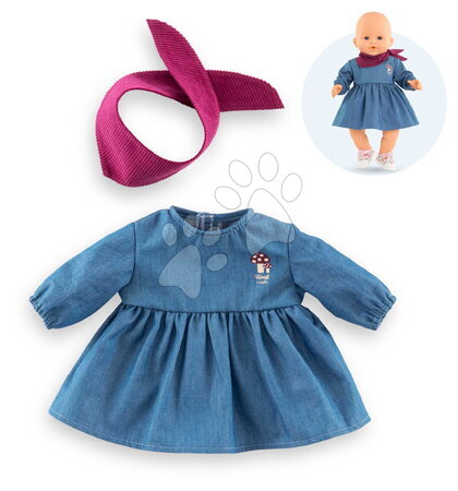 Od 2 do 3 rokov - Džínsové šaty a šatka pre bábiku Jeans Dress & Scarf Little Explorer Mon Grand Poupon Corolle_1