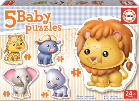 Igračke za najmanje - Baby puzzle Životinje iz džungle Educa s 5 slika od 24 mjeseca_1