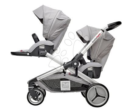 Red Castle - Wózek dla dwojga dzieci Red Castle Evolutwin® Grey regulowany z kompletnym wyposażeniem i ochroną przeciwdeszczową_1