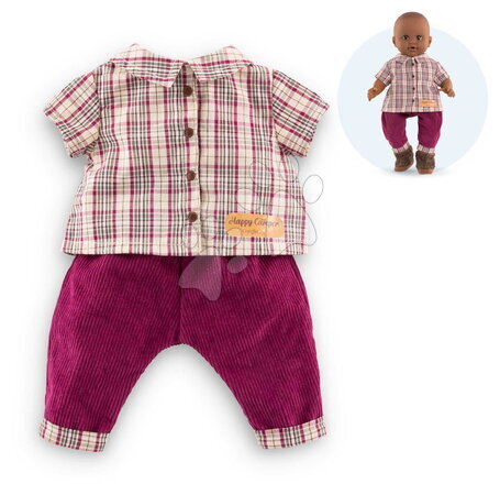 Od 2 do 3 rokov - Károvaná košeľa a nohavice pre bábiku Plaid Shirt & Pants Little Explorer Mon Grand Poupon Corolle_1