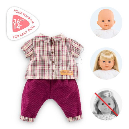 Oblečení pro panenky - Kostkovaná košile a kalhoty pro panenku Plaid Shirt & Pants Little Explorer Mon Grand Poupon Corolle - 3