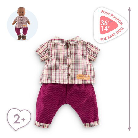 Oblečení pro panenky - Kostkovaná košile a kalhoty pro panenku Plaid Shirt & Pants Little Explorer Mon Grand Poupon Corolle - 4