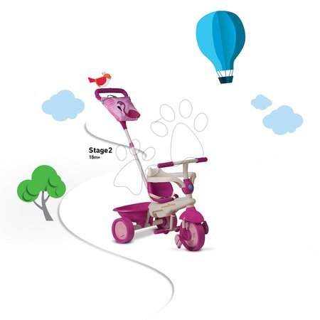 Tříkolky od 10 měsíců - Tříkolka Safari Flamingo Touch Steering smarTrike - 6