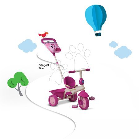 Tříkolky od 10 měsíců - Tříkolka Safari Flamingo Touch Steering smarTrike - 7