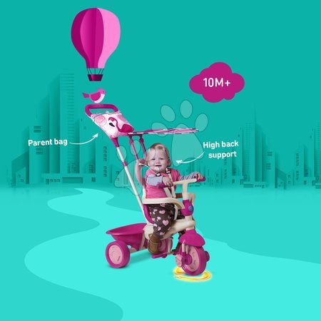 Tříkolky od 10 měsíců - Tříkolka Safari Flamingo Touch Steering smarTrike - 9