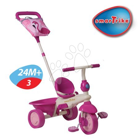 Tříkolky od 10 měsíců - Tříkolka Safari Flamingo Touch Steering smarTrike - 3