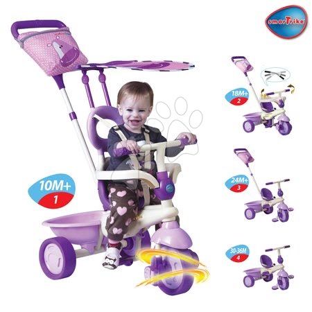 Rowerki trójkołowe od 10 miesiąca - Rowerek trójkołowy Safari Hippo Touch Steering smarTrike - 1