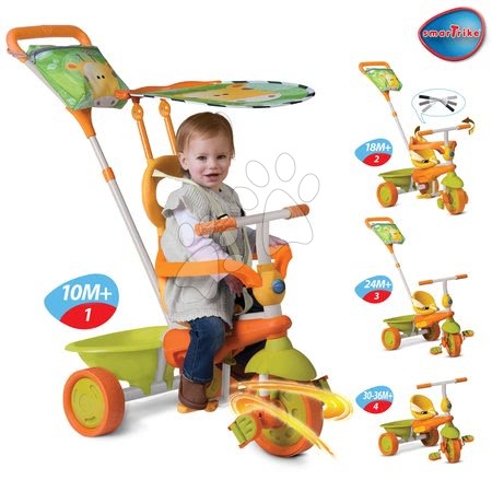 Tříkolky od 10 měsíců - Tříkolka Safari Žirafa Touch Steering smarTrike - 1