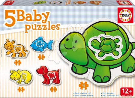 Puzzle pentru copii  - Puzzle bebe Animale cu ţestoasă Educa - 1