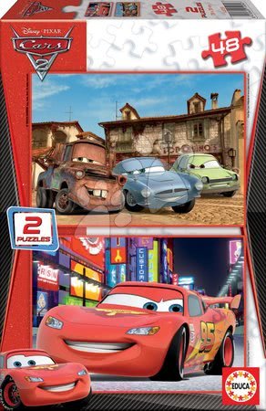 Dječje puzzle do 100 dijelova - EDUCA 14939 PUZZLE CARDBOARD Disne - Cars II, 2 x 48 dielov 28*20 cm - 1