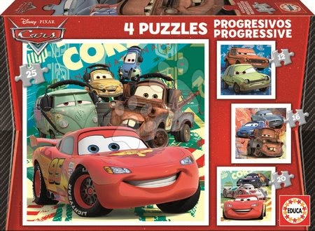 Educa - EDUCA 14942 PUZZLE CARDBOARD 4 Progress Cars2 12-16-20-25 ks