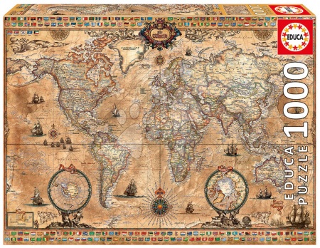 Igrače za vse od 10. leta - Puzzle Antique World Map Educa