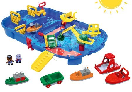 Zestawy torów wodnych - Zestaw tor wodny Aquaplay LockBox w walizce z zaporą i łódkami oraz figurkami, od 3 roku