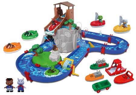 Vodné dráhy sety AquaPlay - Set vodná dráha Adventure Land AquaPlay dobrodružstvo pod vodopádom s plachetnicami a loďkami
