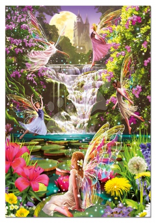 Puzzle 500-dijelne - EDUCA 15515 Puzzle Genuine Waterfall Fairies 500 ks, 48*34 cm + Fix Puzzle lepidlo - 1