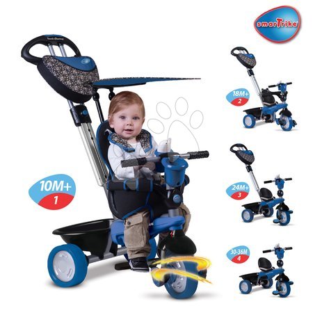 Tříkolky od 10 měsíců - Tříkolka Dream Team Blue&Black Touch Steering 4v1 smarTrike - 1