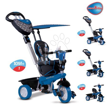 Tříkolky od 10 měsíců - Tříkolka Dream Team Blue&Black Touch Steering 4v1 smarTrike - 5