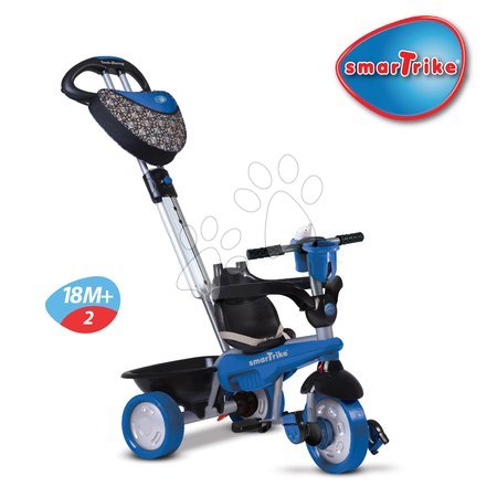Tříkolky od 10 měsíců - Tříkolka Dream Team Blue&Black Touch Steering 4v1 smarTrike - 2