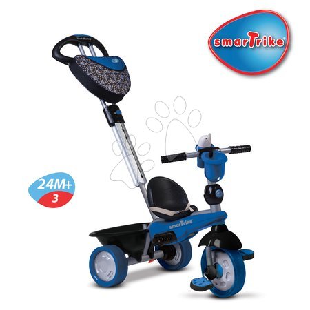 Tříkolky od 10 měsíců - Tříkolka Dream Team Blue&Black Touch Steering 4v1 smarTrike - 3