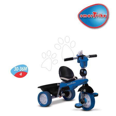 Tříkolky od 10 měsíců - Tříkolka Dream Team Blue&Black Touch Steering 4v1 smarTrike - 4