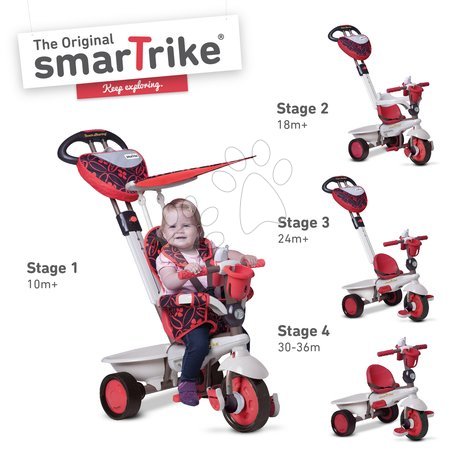 Tříkolky od 10 měsíců - Tříkolka Dream Team Red Touch Steering 4v1 smarTrike - 6