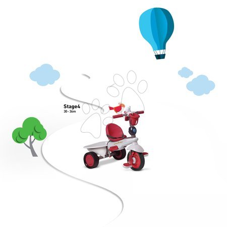 Tříkolky od 10 měsíců - Tříkolka Dream Team Red Touch Steering 4v1 smarTrike - 10